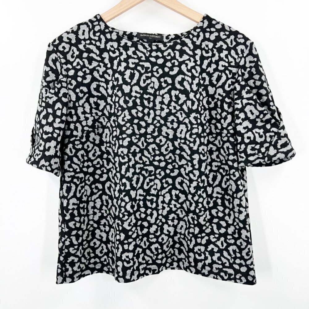 Banana Republic Leopard Puff Sleeve Blouse